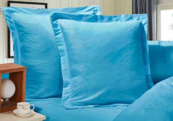 HomeDiscount-1000TC Premium Ultra Soft European Pillowcases 2-Pack Light Blue