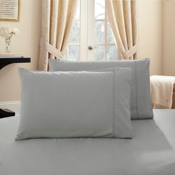 HomeDiscount-1000TC Premium Ultra Soft King size Pillowcases 2-Pack - Grey