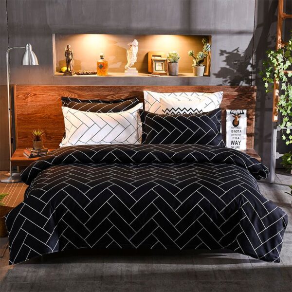 HomeDiscount-Black&White Queen Size Duvet Quilt Cover Set