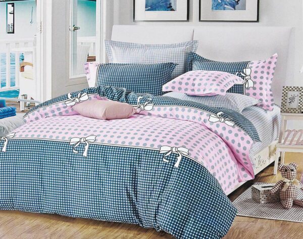 HomeDiscount-Pink Dots Queen Size Bed Quilt/Duvet Duvet Cover Set