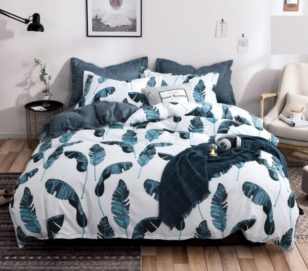 HomeDiscount-Leaves Super King Size Duvet Quilt Cover Set