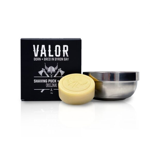 HomeDiscount-Shaving Soap Puck + Steel Bowl (Original) Valor Scent)