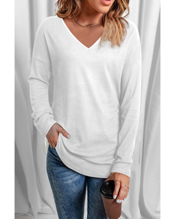 HomeDiscount-Azura Exchange V Neck Long Sleeve Knit Top - 2XL