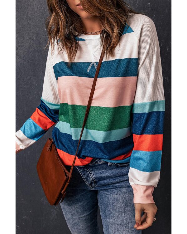 HomeDiscount-Azura Exchange Color Block Long Sleeve Top - 2XL