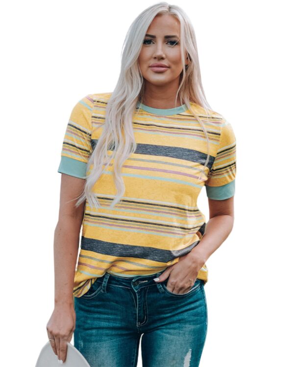 HomeDiscount-Azura Exchange Luxury Striped Crew Neck T-Shirt - L