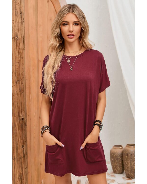 HomeDiscount-Azura Exchange Short Sleeve Tunic Top with Side Pockets - S