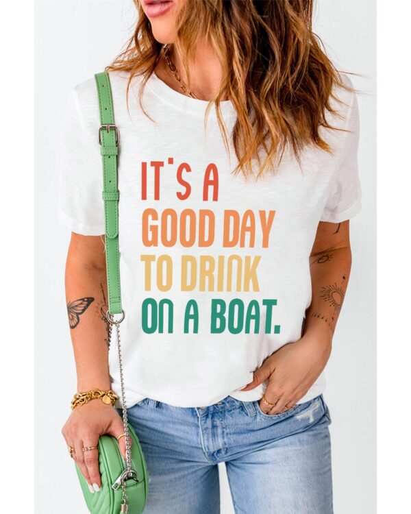 HomeDiscount-Azura Exchange Good Day Boat Letters T-Shirt - M