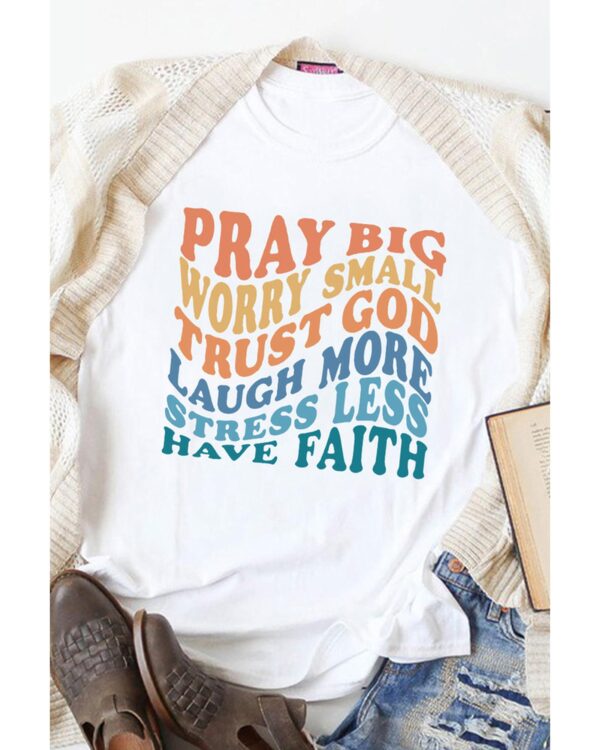 HomeDiscount-Azura Exchange Faith Inspired Words Print T-Shirt - 2XL