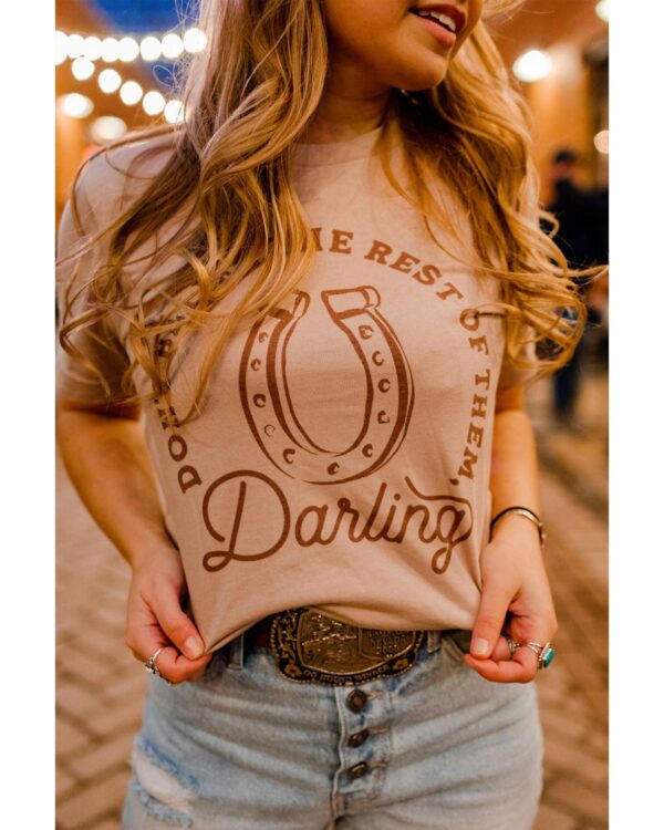 HomeDiscount-Azura Exchange Darling Letter Graphic Print T-Shirt - 2XL