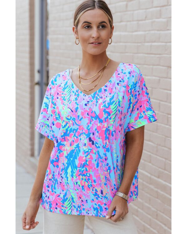 HomeDiscount-Azura Exchange Floral Print Oversized T-Shirt - L