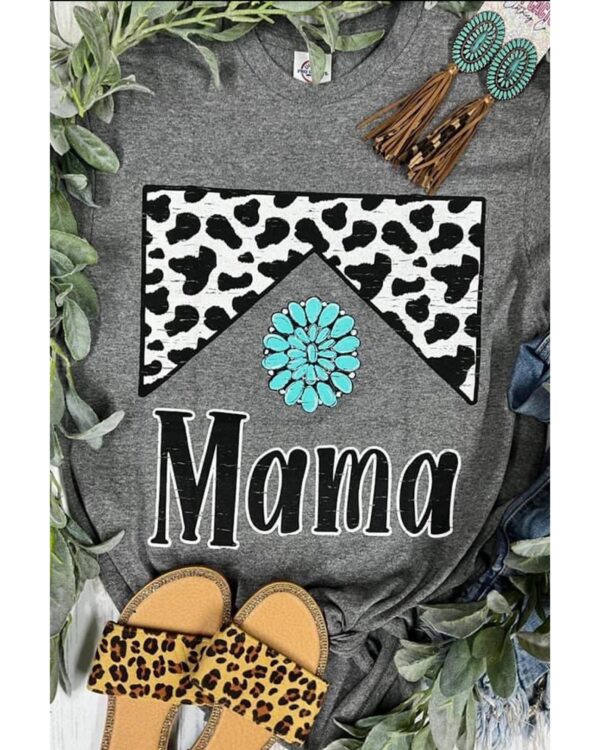 HomeDiscount-Azura Exchange Leopard Turquoise Bead Mama Graphic T-shirt - M