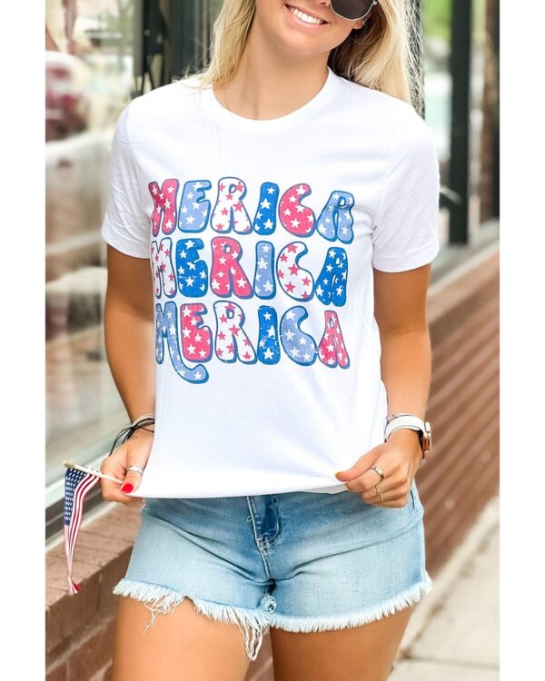 HomeDiscount-Azura Exchange Graphic Tee with MERICA Flag Element - L