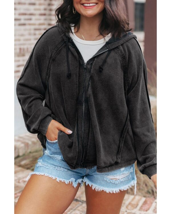 HomeDiscount-Azura Exchange Oversized Zip Up Hoodie with Pockets - M