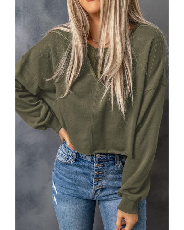 HomeDiscount-Azura Exchange Cropped Drop Shoulder Sweatshirt - L