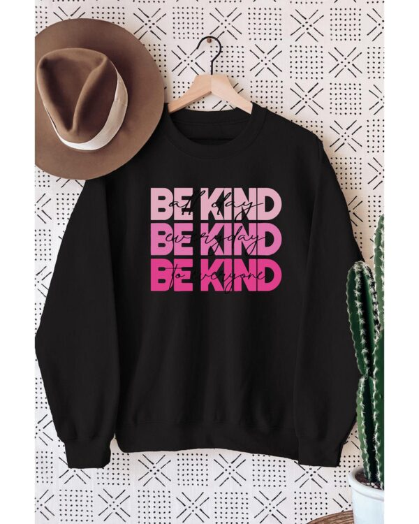 HomeDiscount-Azura Exchange BE KIND Letter Print Sweatshirt - M