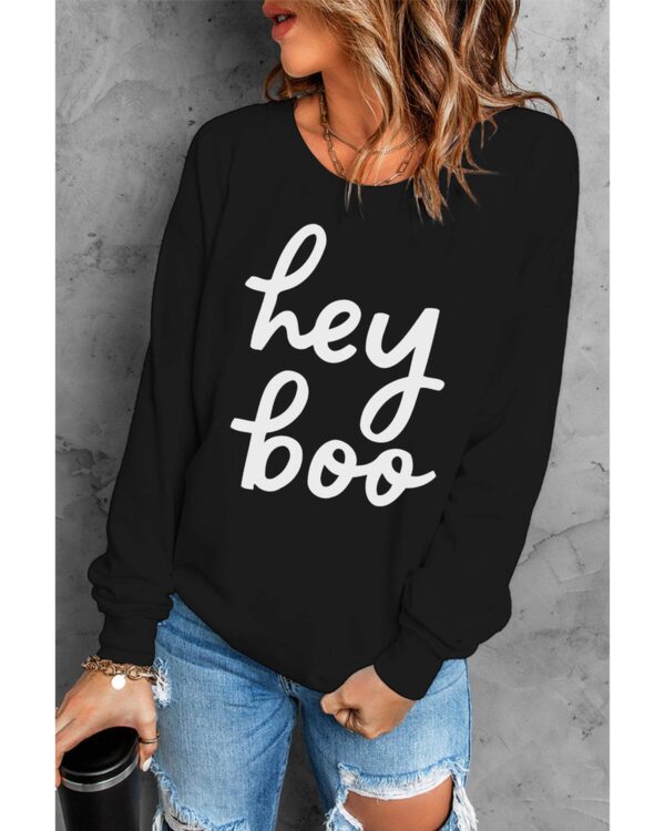 HomeDiscount-Azura Exchange Hey Boo Long Sleeve Pullover Sweatshirt - 2XL