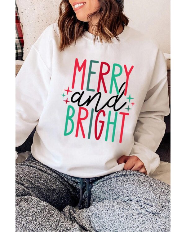 HomeDiscount-Azura Exchange Merry and Bright Long Sleeve Graphic Sweatshirt - S