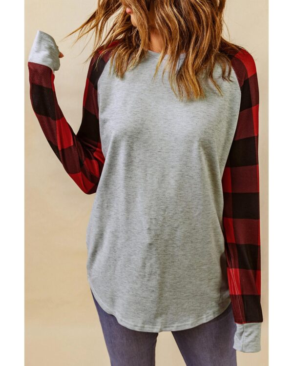 HomeDiscount-Azura Exchange Plaid Long Sleeve Sweatshirt - M