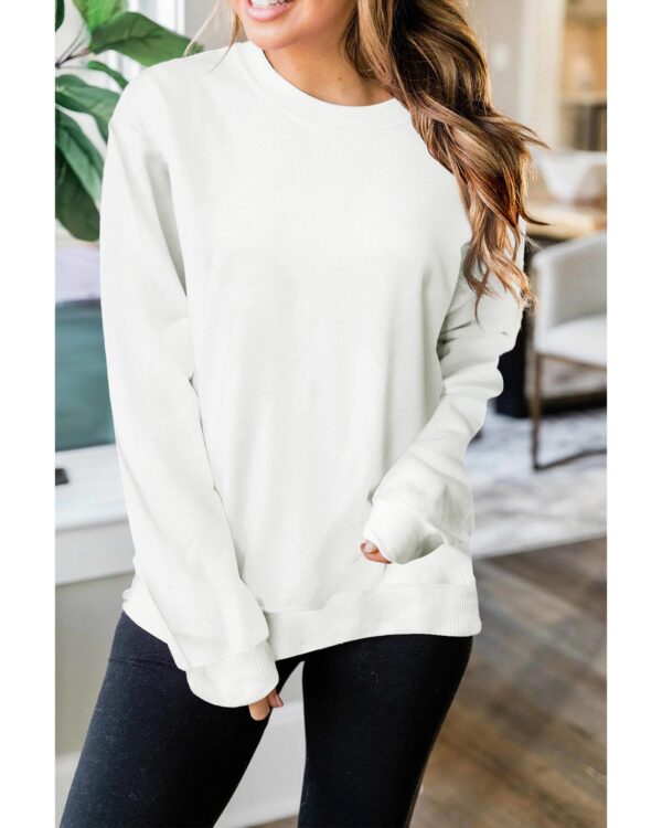 HomeDiscount-Azura Exchange Plain Crew Neck Pullover Sweatshirt - M