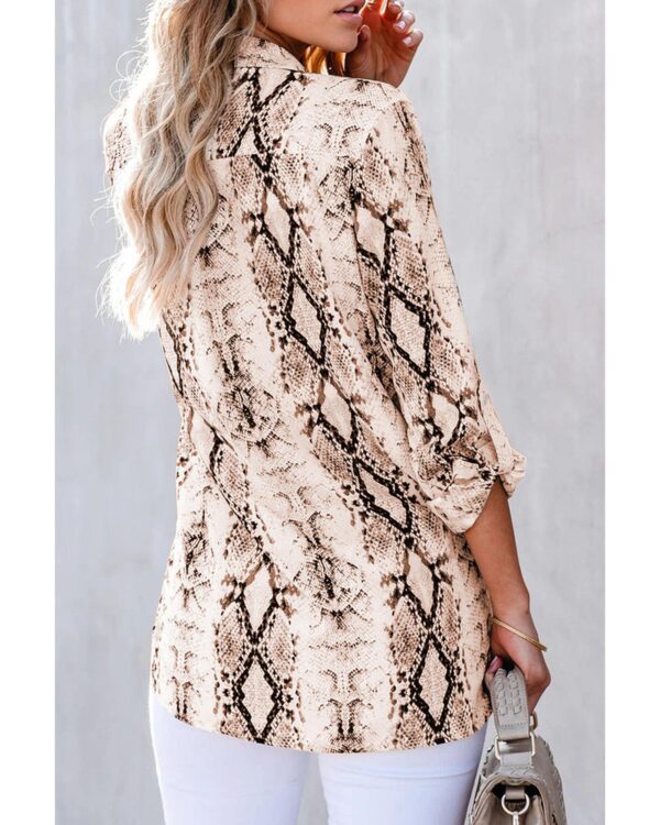 HomeDiscount-Azura Exchange Snake Print Shirt with Pockets - L