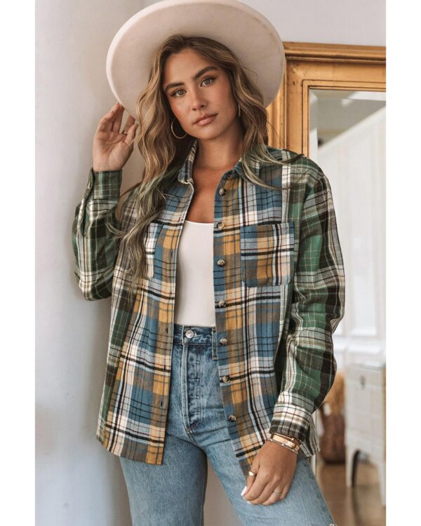 HomeDiscount-Azura Exchange Button Up Plaid Shacket - M