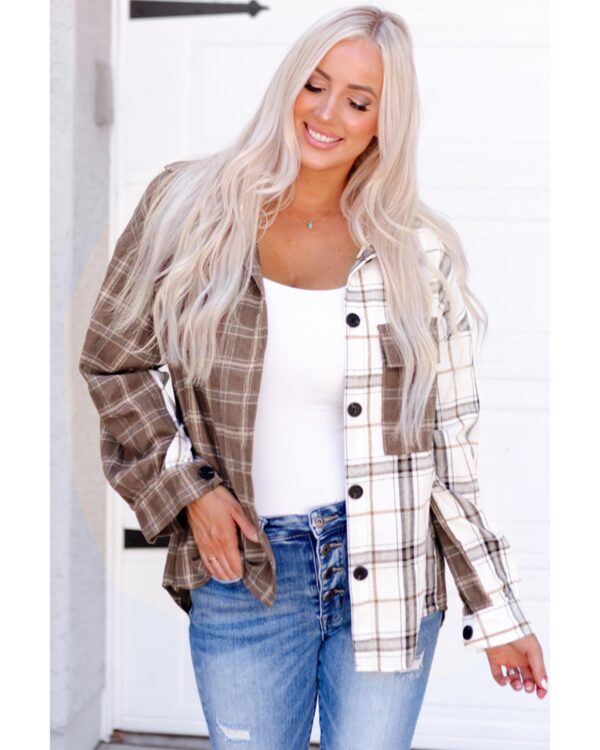 HomeDiscount-Azura Exchange Plaid Oversized Shirt - 2XL