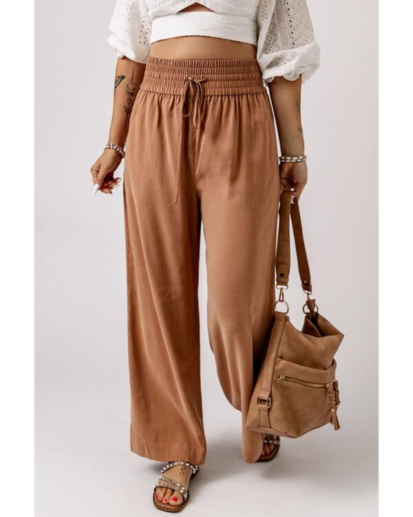 HomeDiscount-Azura Exchange Elastic Waist Casual Wide Leg Pants - L