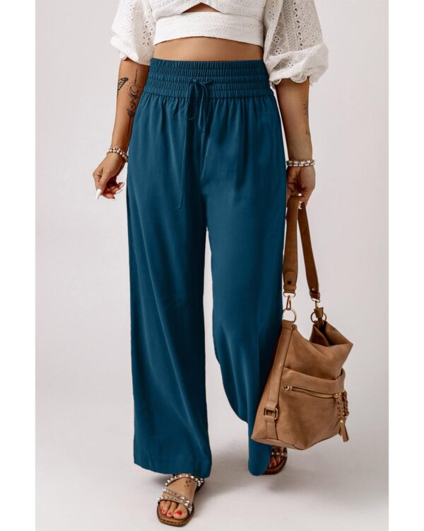 HomeDiscount-Azura Exchange Drawstring Elastic Waist Wide Leg Pants - M