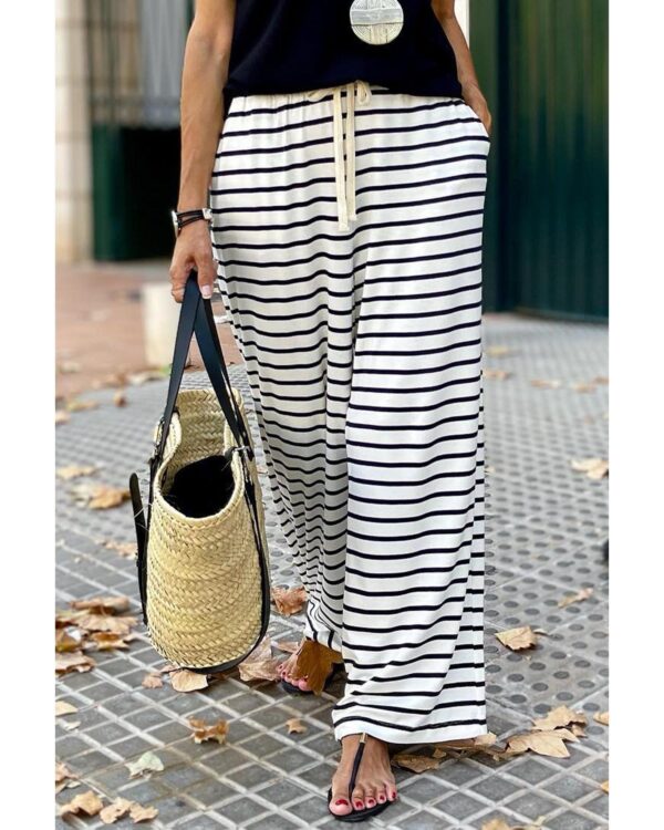 HomeDiscount-Azura Exchange Striped Wide Leg Pants - M