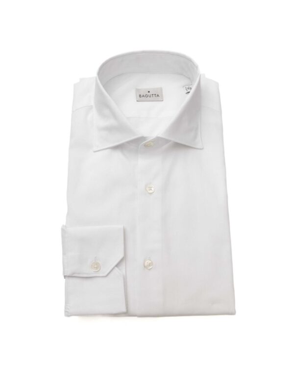 HomeDiscount-Bagutta Men's White Cotton Shirt - 44 IT