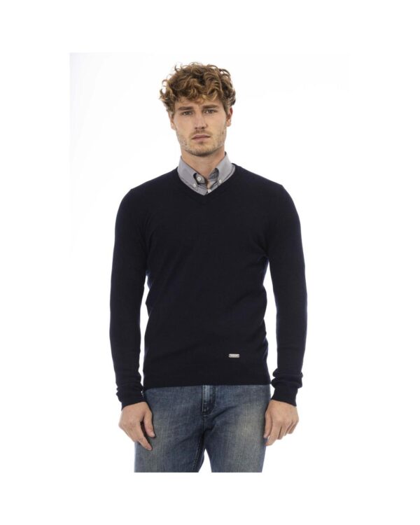 HomeDiscount-Baldinini Trend Men's Blue Wool Sweater - 52 IT