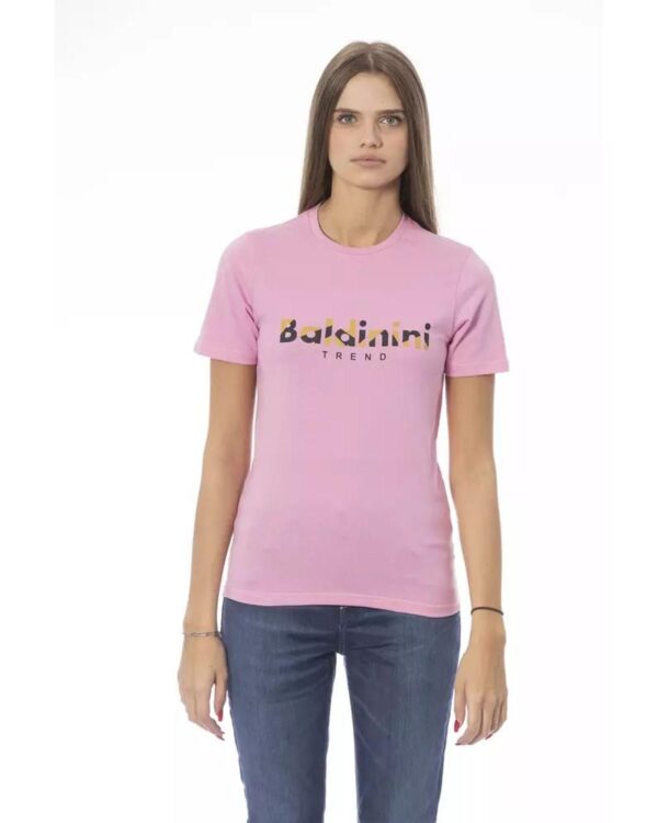 HomeDiscount-Baldinini Trend Women's Pink Cotton Tops & T-Shirt - S