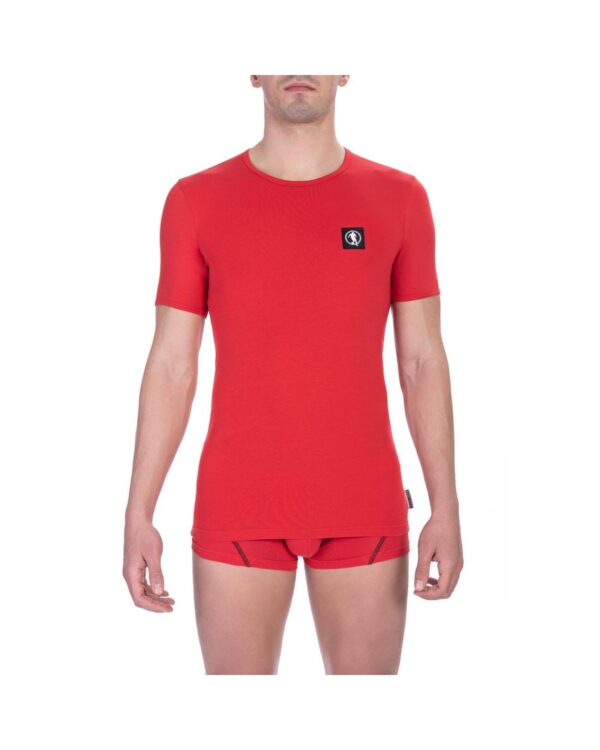 HomeDiscount-Bikkembergs Men's Vibrant Red Cotton Crew Neck Tee Twin Pack - L