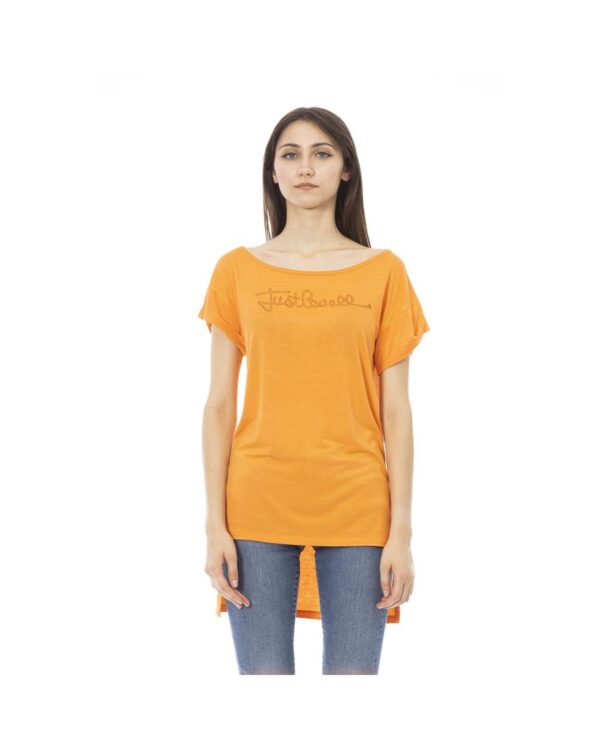 HomeDiscount-Just Cavalli Women's Orange Cotton Tops & T-Shirt - M