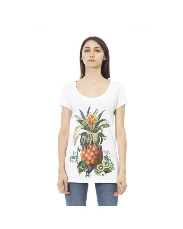 HomeDiscount-Just Cavalli Women's White Cotton Tops & T-Shirt - L