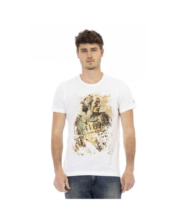 HomeDiscount-Trussardi Action Men's Elegant White Tee with Signature Print - M