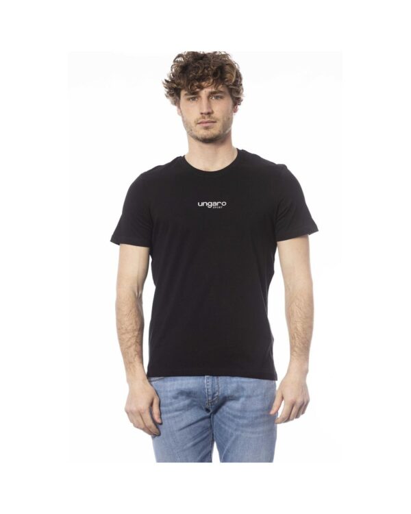 HomeDiscount-Ungaro Sport Men's Sleek Black Cotton Crew Neck T-Shirt - L