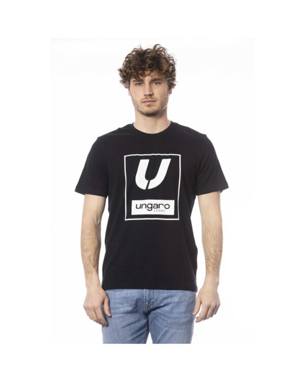 HomeDiscount-Ungaro Sport Men's Sleek Black Cotton Crew Neck Tee - 2XL