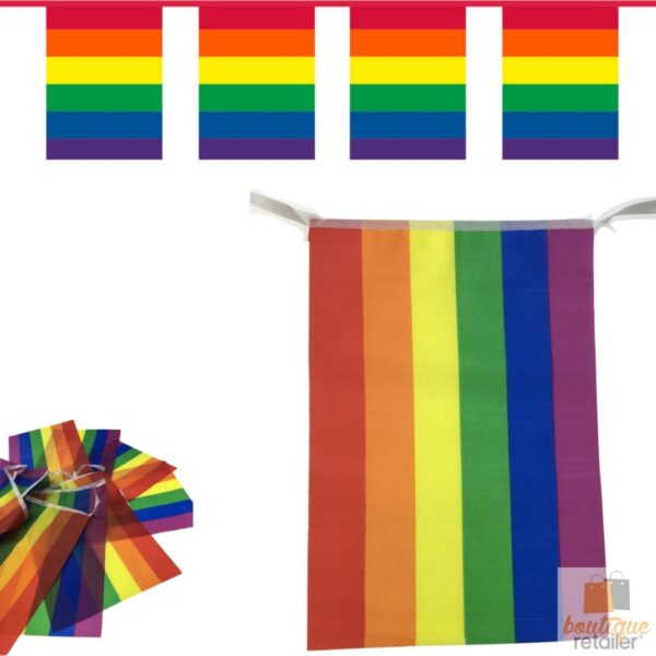 HomeDiscount-3.6m RAINBOW BUNTING FLAG Party Banner Birthday Market Stall Flags Decor Pride