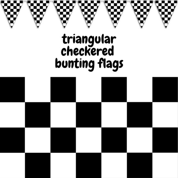 HomeDiscount-CHECKERED BUNTING FLAG Race Car Chequered Flag Banner Hanging Decoration Triangu