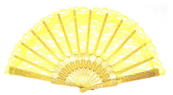 HomeDiscount-LACE FAN Hand Folding Wedding Party Bridal Spanish Costume Accessory - Yellow