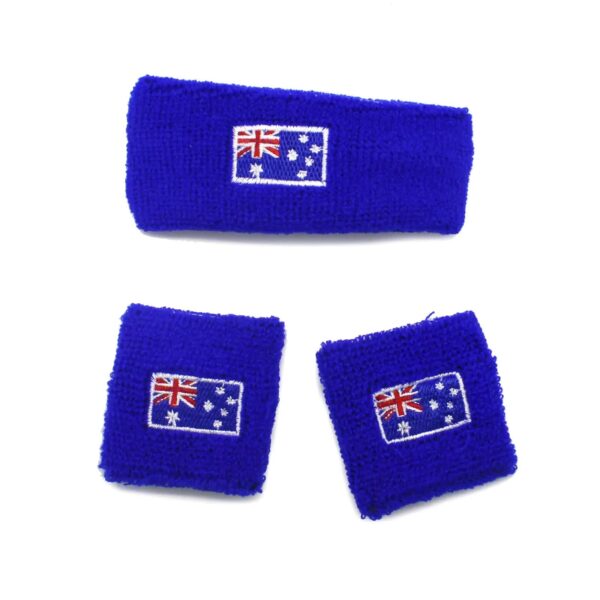 HomeDiscount-Australia Day Australian Flag Head Hand & Wrist Band Set Sweatband Accessories