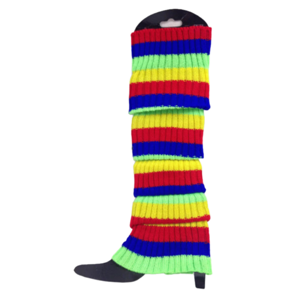 HomeDiscount-RAINBOW LEG WARMERS Stocking Ribbed High Knitted Socks Chunky Dance 80s Party -