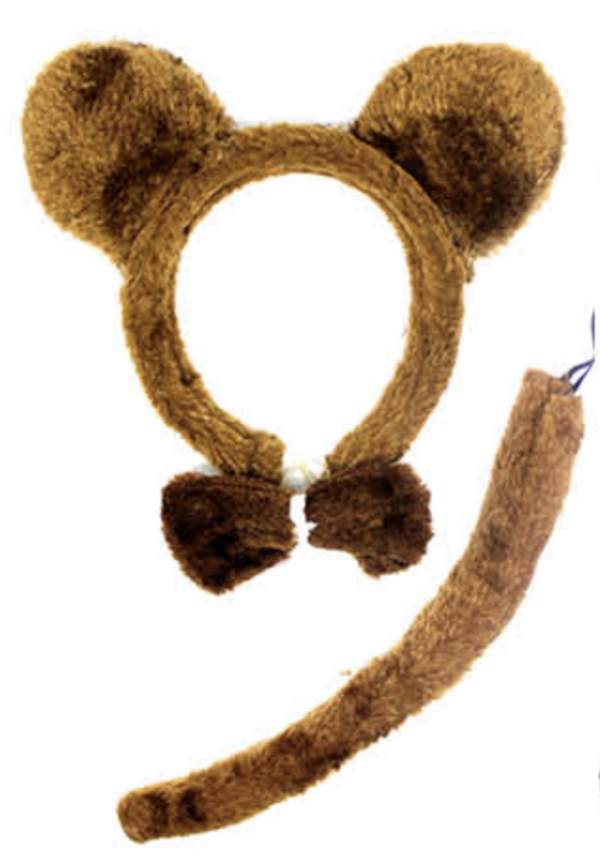 HomeDiscount-BROWN  EARS HEADBAND w Bow Tail Animal Costume Halloween Party Hair Accessory