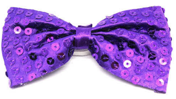 HomeDiscount-GLITTER SEQUIN BOW TIE Costume Fancy Dress Dance Fancy Shiny Party Bowtie - Purp