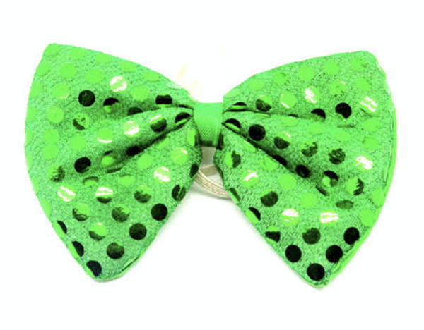 HomeDiscount-SEQUIN BOW TIE Polka Dots Bowtie Party Unisex Costume  13cm x 9cm Clown - Green