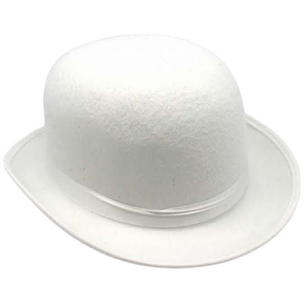 HomeDiscount-BOWLER HAT Party Costume Derby Fancy Dress Dance Halloween Vintage Cap - White