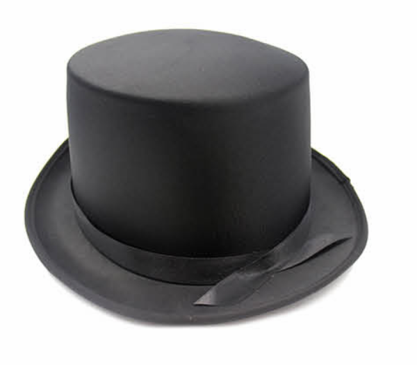 HomeDiscount-SATIN TOP HAT Costume Party Cap Fancy Dress Trilby Fedora One Size - Black