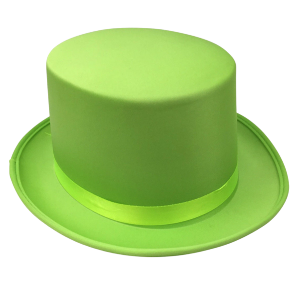 HomeDiscount-SATIN TOP HAT Costume Party Cap Fancy Dress Trilby Fedora One Size - Light Green