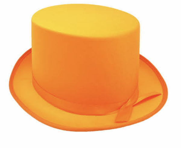 HomeDiscount-SATIN TOP HAT Costume Party Cap Fancy Dress Trilby Fedora One Size - Orange